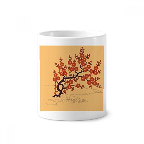 Céramique de qualité supérieure : porte-stylo et tasse japonaise fleur rouge de 350ml