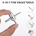 2 Pcs 4-Way Valve Core Tool Tire Valve Tools 4-in-1 Tyre Valve Removal Tool Tire Valve Stem Tool Valve Core Removal Tool Valve Stem Puller Valve Stem Removal Tool for Bicycle Bike Automobile Car