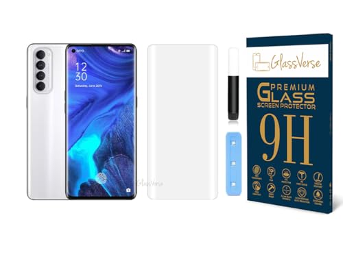 Image of GlassVerse Reno 4 Pro UV Tempered Glass Screen Protector. Pack Of 1 | 3D Curved Edge | 9H Hardness | Full UV Glue with UV Light | Anti-Scratch | Case Friendly | HD Clear. (6.5 Inches)
