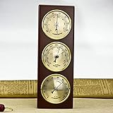 【Hochwertiges Material】 Die Barometer für zu Hause bestehen aus hochwertigem Holzmaterial, das robust und langlebig ist, eine gute Leistung und eine lange Lebensdauer aufweist. Das Zifferblatt ist exquisit und klar, die Skala ist gut lesbar und leicht zu reinigen.