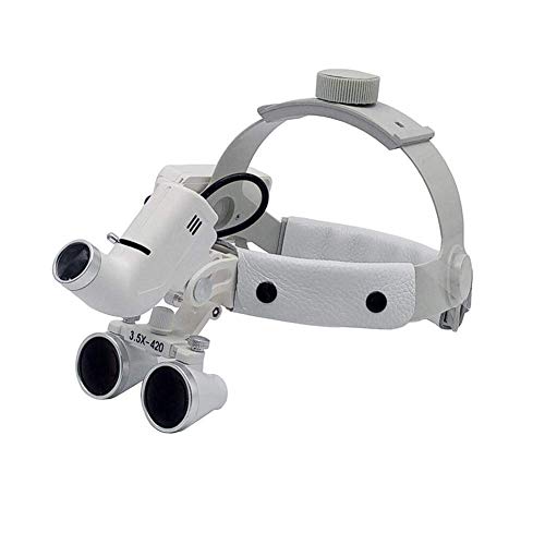 DY-106 Lentes binoculari sobre banda frontal 3.5x + Casco Ingrandente Good Light Spot Converging & HIGH Intensity LED lightdi Levin Dental de Athenadental