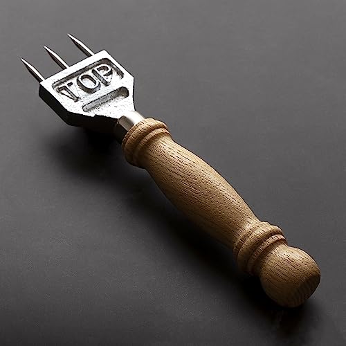 RANSHOU Japanese Ice Pick Tool for Breaking Ice 7\" Three Prong, Made in JAPAN, Heavy Duty Japanese Steel Blade, Professional Bartender Ice Pick for Bar and Kitchen, Non-Slip Wood Handle