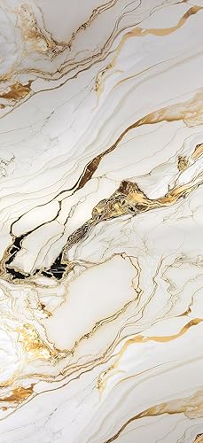 Image of Built Right PVC Shower Wall Panels 1m x 2.4m Waterproof Bathroom Wall Panels 10mm Thick Decorative PVC Wall Cladding Splash Panels for Shower, Bathroom & Wet Rooms (Palazzo Gold Vein)