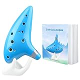 Ohuhu Ocarina di Ceramica 12 Fori Alto C con libro di canzoni, cordino da collo, supporto ...