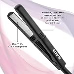 Conair Mini Pro CS80XAC 1/2-Inch Hair Straightener, 56°F (180°C) High Heat, Dual Voltage, 13mm Flat Iron, Black, Travel flat iron