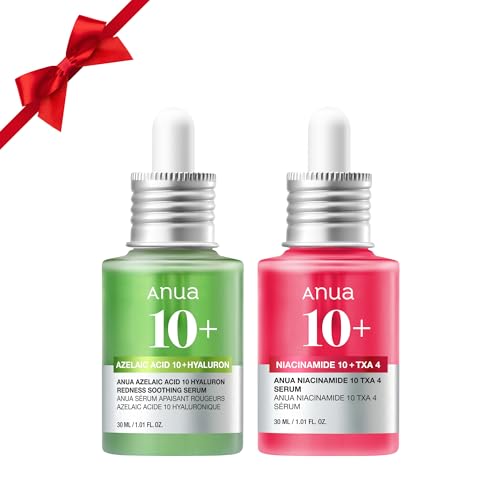 Anua Ultimate Spot Duo, Niacinamide 10 + TXA 4 Serum & Azelaic Acid 10 Hyaluron Redness Soothing Serum, Early & Post Spot Care, Skin Clarifying, Natural Color, Korean Skincare Set