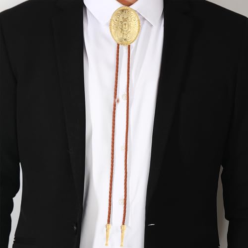 Image of Jeilwiy Bolo Tie for Men, Western Bolero Tie Cowboy Ties Native American Cowgirl Bolo Tie Accessories for Men Women