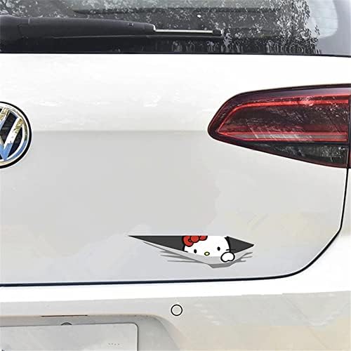 Bycwop-Hello Kitty Cat Funny Cartoon 3D Stickers for Window Trunk Bumper Decal