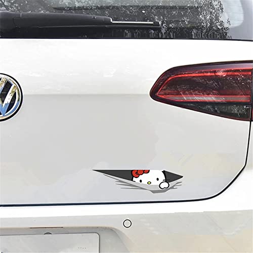 Bycwop-Hello Kitty Cat Funny Cartoon 3D Stickers For Window Trunk Bumper Decal #TOP3