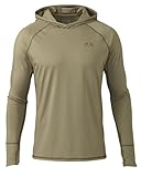 KUIU Gila LS Hoodie - Cooling Sun Protection Shirt for Hot Weather Hunting & Outdoor Activities, UPF 50+, Quick-Dry, Odor Resistant, Lightweight & Breathable Khaki