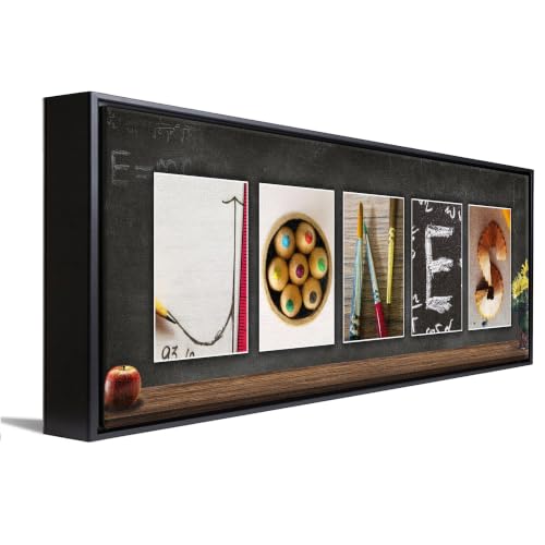 TEACHER Custom Photo Name Art | Premium Poster or Framed Canvas | 30”x10