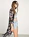 Akery Women's Floral Chiffon Kimono Cardigan Blouse Beach Cover up,XX-Large,Black