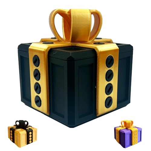 Younixo - Annoying Gift Box with Screws, Large Prank Gift Box, 3D Printed Really Annoying Gift Boxes, Gift Card Money Cash Puzzle Box for Adults, Funny Fidget Boxes with 20 Screws for Christmas Festival(Black g