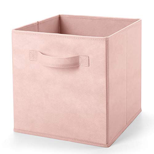Maidmax Fabric Storage Bins, Cloth Cube Storage Bins For Home Bedroom Closet Drawers Organizer, Foldable, Pink, 10.5×11 Inches, Set Of 6 #TOP6