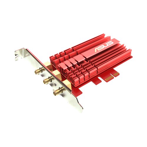 ASUS PCE-AC68 Dual-Band 3x3 AC1900 WiFi PCIe Adapter with Heat Sink and External Magnetic Antenna Base Allows Flexible Antenna Placement to Maximize Coverage by ASUS - Image 2