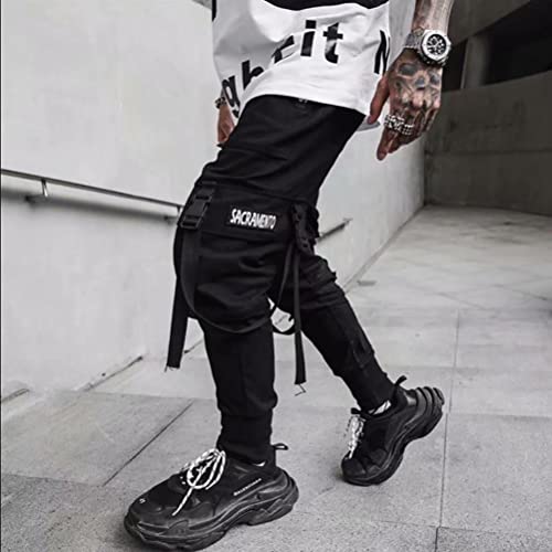 Mens Joggers Pants Techwear Hip Hop Emo Pants Fashion Streetwear Tactical Track Pants Joggers-A-Xl #TOP4