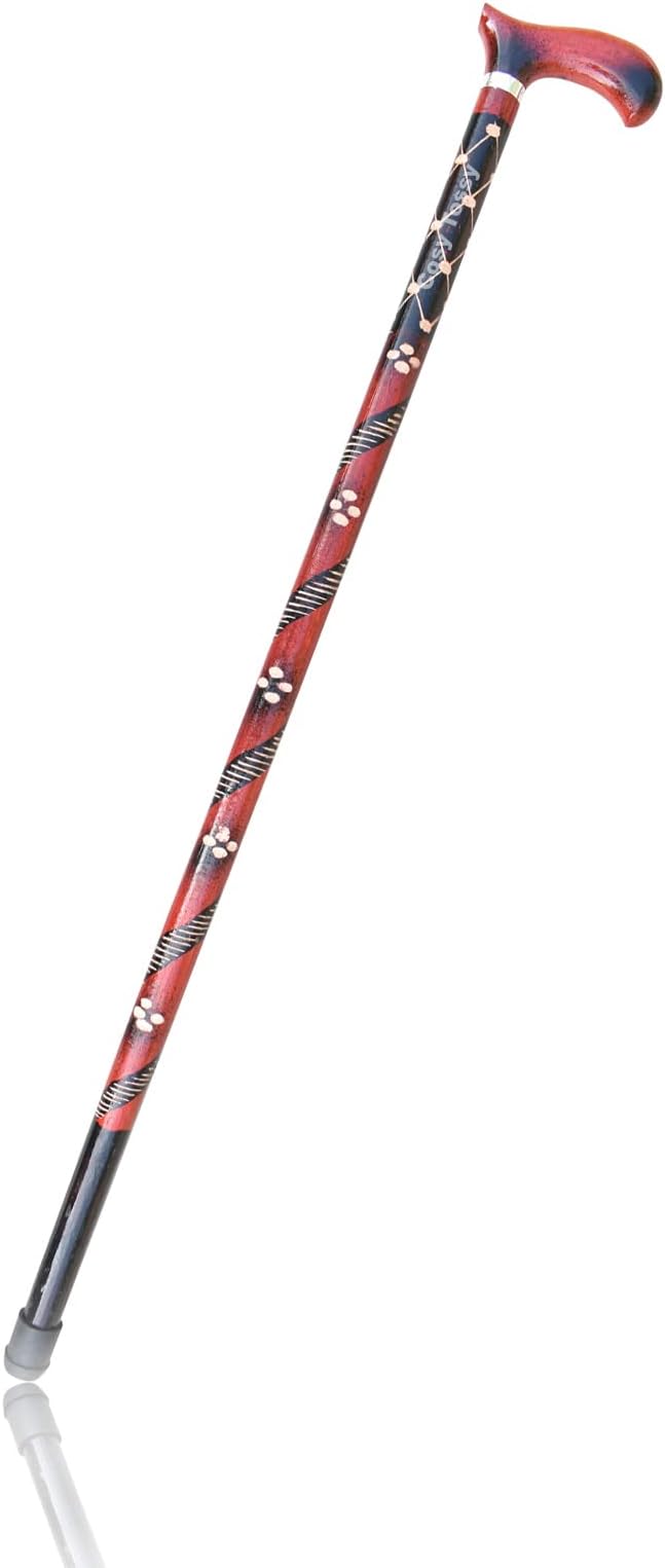 Cosy tossy Wooden Walking Stick with Handle (36-inch, Brown)