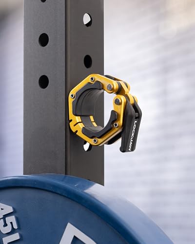 Lock-Jaw Flex Quick Release Aluminum Barbell Collar with Magnet (Gold)