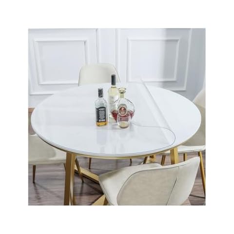 AEORUM 30 Inch Crystal Plastic Small Round Table Mats Table Cover Countertop Protectors for Coffee Tables, Island Tables, Bedside Tables, Garden Table, Outdoor Table Cover