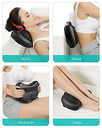 Qcuq Shiatsu Neck Back Massager Massage Pillow With Heat, 3D Deep Tissue Kneading Massage For Shoulder, Calf Muscle Pain Relief, Home Office Car Use #TOP6