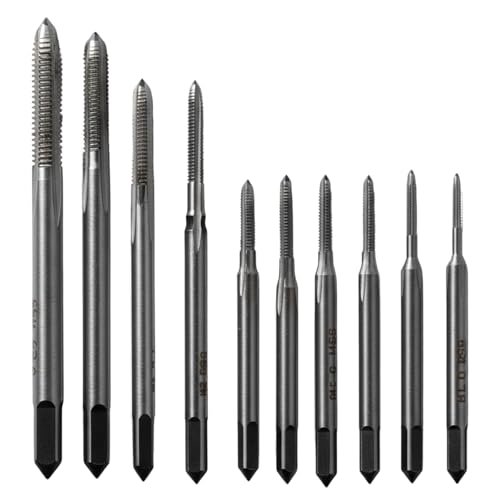 10 Stück Metrischer Gewindebohrer Set M1-M3.5, Gewindefräser, HSS Metrisches Gewinde-Maschinengewindebohrer-Sets, Gewindeschneider M2, Screw Nut Tap and die Set für Holz, Kunststoff, Metall