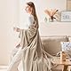 EMME Kuscheldecke Flauschige - 3D-Touch-Erlebnis 200x230cm Fleecedecke, Tagesdecke, Weiche Warme Wolldecke Überwurfdecke, Couchdecke, Decke für Sofa, Wohndecke, Beige
