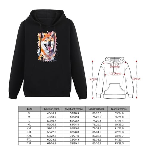 Smiling Shiba Inu Dog Unisex Casual Hoodies Long Sleeve Lightweight Pullover Tops Loose Sweatshirt with Pocket2
