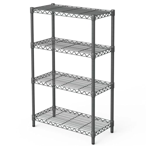 Image of AHEONLAR 4 Tier Grey Storage Racks and Shelving - 36 inch Lx18 inch Wx60 inch H Heavy Steel Material Pantry Shelves - Steel Organizer Wire Rack, Suitable for Warehouses, Closets, Kitchens