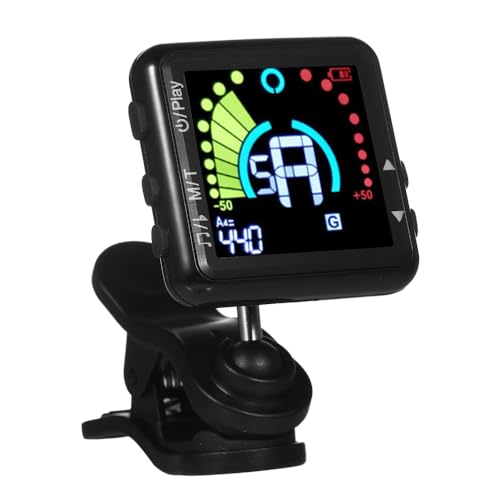Genérico Afinador de Guitarra Recargable con Clip, Pantalla LED a Color, metrónomo, Compatible con...