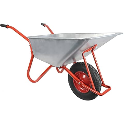 RAVENDO Schubkarre Scheibtruhe Bauschubkarre Schubkarren Gartenschubkarre BC1102 rot | 110l Mulde | kugelgelagertes Rad | Muldenstützbügel | 200kg Tragkraft | pulverbeschichteter Rahmen | Farbe rot Cover