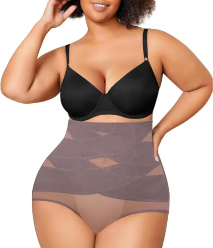 Image of Nebility Plus Size Shapewear for Women Tummy Control Butt Lifting Panties Hi- Waist Trainer Body Shaper Short Belly Underwear