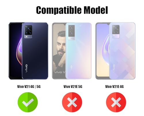 Image of Jkobi Back Cover for Vivo V21 | Vivo V21 5G (Silicone Clear Shockproof Case with Camera Protection | Soft and Flexible | Transparent)