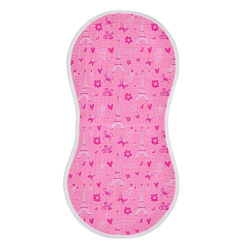 Butterfly Flower Hearts Baby Burp Cloths Absorbent Cotton Burp Cloths Rags Burping Clothes for Babies Burp Cloth Baby Bibs Washcloths for 22x11IN Newborn Baby Essentials,2 Pack2