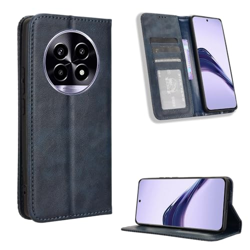 Étui pour Realme 13 Pro 5G housse antichoc avec rangement carte et rabat bleu