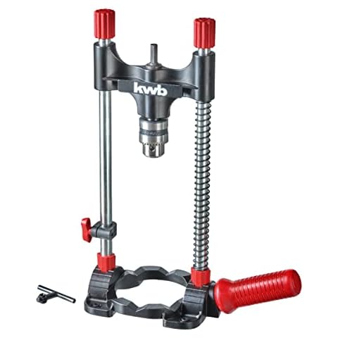 kwb Drill Stand with Drill Chuck, Hexagonal Drive/Mobile Drill Stand for Cordless Screwdrivers and Drills, Adjustable Angle Lock 45 60 75 90°, for Surfaces and Round Workpieces Cover
