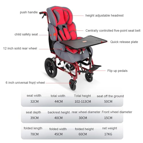 Foldable-Childrens-Cerebral-Palsy-Wheelchair-Lightweight-Driving-Medical-Fully-Reclining-Childrens-Wheelchair-with-Cerebral-Palsy-high-backrest-and-Dining-TableAdjustable-Wheelchair