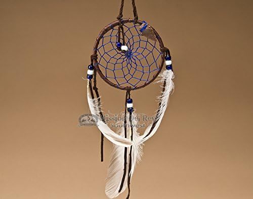 Mission Del Rey Native American Dream Catcher 4" -Blue