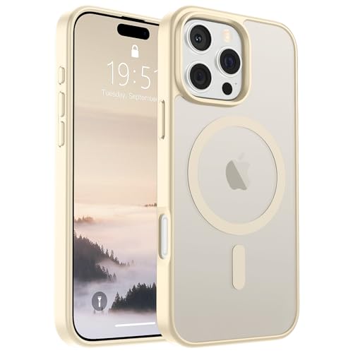 SUPFINE Magnetic for iPhone 16 Pro Max Case (Compatible with MagSafe) (Military Grade Drop Protection) Slim Translucent Matte Shockproof with Anti-Fingerprint Phone Case,Antique White by SUPFINE - Used condition - US$4.93
