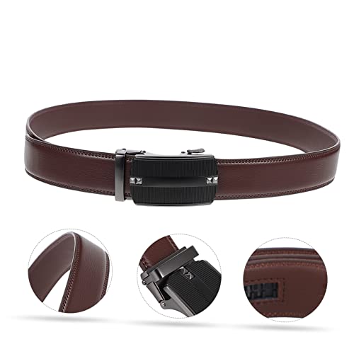 PartyKindom 1pc Automatic Buckle Leather Belt for Men Waist Strap Easy to Use Fashion Accessory for Casual Work and Everyday Wear for Husband Dad Boyfriend3