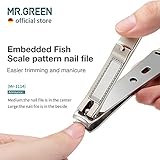 MR.GREEN Nail Clippers Curved Blades Fingernail Cutter Nippers Manicure Scissors Stainless Steel Pedicure Tools with Nail Flies (Large+Glass File) - Image 4