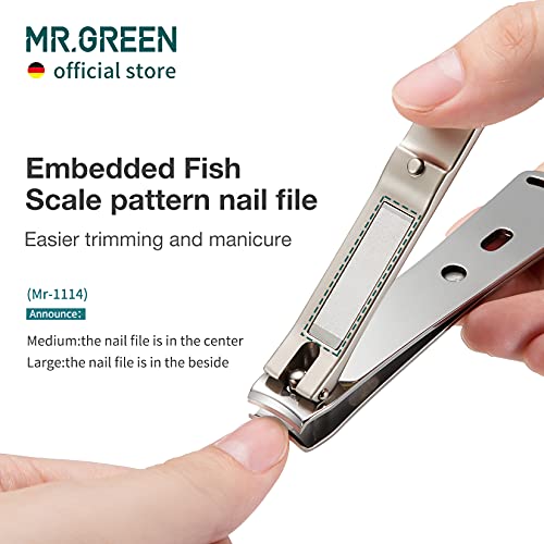 MR.GREEN Nail Clippers Curved Blades Fingernail Cutter Nippers Manicure Scissors Stainless Steel Pedicure Tools with Nail Flies (Medium-Blue) - Thumbnail 5