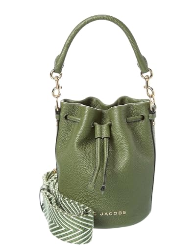 Marc Jacobs Leather Bucket Bag Crossbody (Bronze Green)