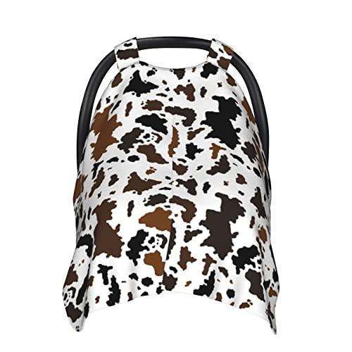 Image of Cow Print Baby Stuff, Western Car Seat Cover for Baby in Winter Summer, Nursing Cover for Mom Highland Cow Gifts for Infant Baby Shower