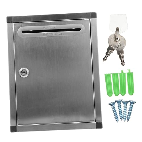OSALADI Buzón Práctico De Acero Inoxidable para Pared Buzón De Sugerencias Profesional Gran Capacidad para Oficina Escuela Unidad Laboral