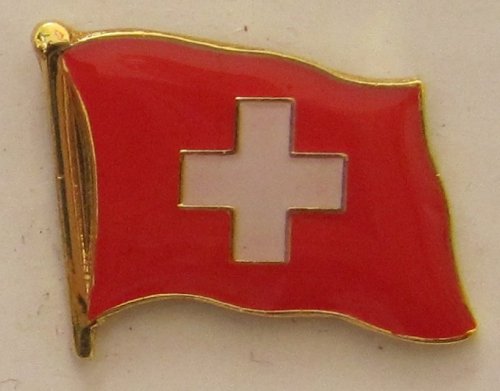 Buddel-Bini Versand Pin Anstecker Flagge Fahne Schweiz Nationalflagge Flaggenpin Badge Button Flaggen Clip Anstecknadel