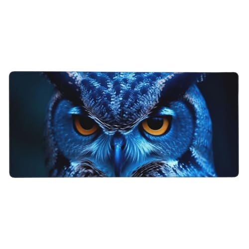 Tapis de souris de jeu XXL 40x90 cm bleu avec bords cousus