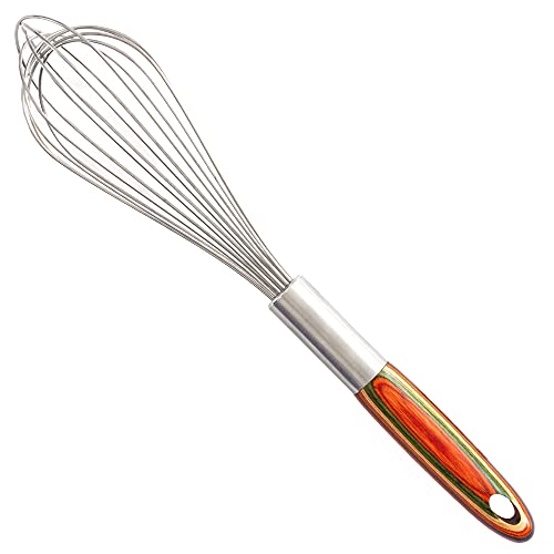 Baltique Marrakesh Collection Balloon Whisk, Stainless Steel With Ergonomic Wooden Handle, 11" #TOP21