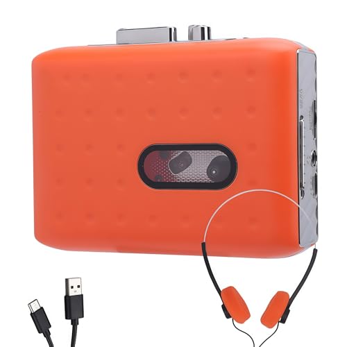 Lecteur cassette convertisseur cassette USB C vers MP3 orange