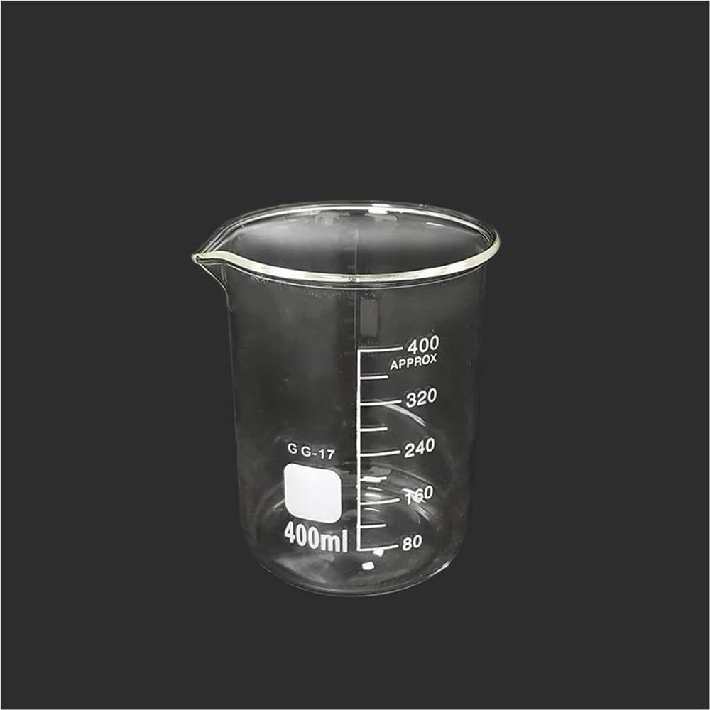 Set 8 Becher Vetro Graduati Forma Bassa 25/50/100/1000Ml Parete Spessa | 200ml, 250ml, 400ml, 500ml Tipi di becher, con bacchette agitanti