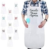 Personalized Add Your Text Here Apron for Mother's Day, Father's Day, Housewarming, Wedding Gift - Custom Bbq Grill Dad Grandpa Aprons Customize Chef Kitchen Cooking Baking Adjustable Women Men Unisex with Pocket
